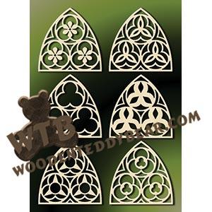 Gothic Windows Ornaments #1 fretwork scroll saw pattern |The Wooden Teddy Bear