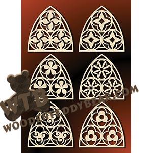 Gothic Windows Ornaments #2 fretwork scroll saw pattern |The Wooden Teddy Bear