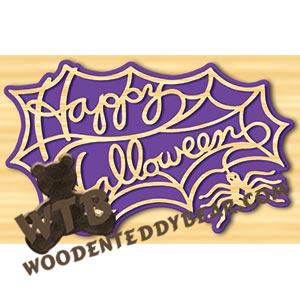 Happy Halloween Spider fretwork scroll saw pattern |The Wooden Teddy Bear