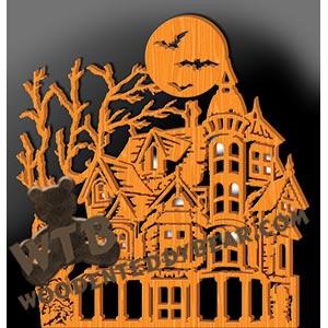 Haunted House fretwork scroll saw pattern |The Wooden Teddy Bear