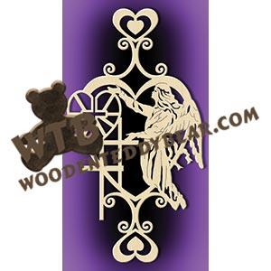 Heart Wall Plaque Angel & Crosses fretwork scroll saw pattern |The Wooden Teddy Bear