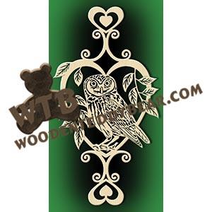 Heart Wall Plaque Elf Owl fretwork scroll saw pattern |The Wooden Teddy Bear