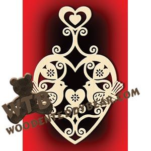 Heart Wall Plaque Birds & Hearts fretwork scroll saw pattern |The Wooden Teddy Bear