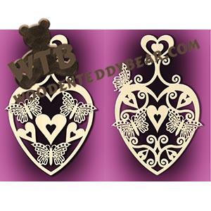 Heart Wall Plaques Butterflies & Hearts fretwork scroll saw pattern |The Wooden Teddy Bear