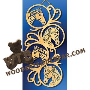 Horses Wall Plaque fretwork scroll saw pattern |The Wooden Teddy Bear