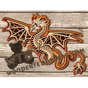 Layered Dragon fretwork scroll saw pattern |The Wooden Teddy Bear