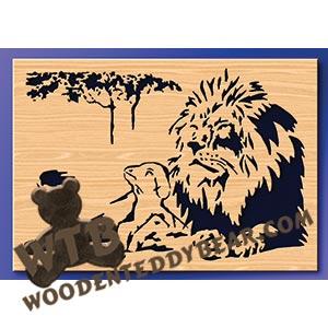 Lion & Lamb Plaque fretwork scroll saw pattern |The Wooden Teddy Bear