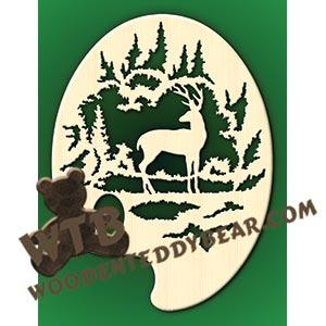Painter's Palette Deer #2 fretwork scroll saw pattern |The Wooden Teddy Bear