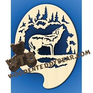 Painter's Palette Wolf in Forest fretwork scroll saw pattern |The Wooden Teddy Bear