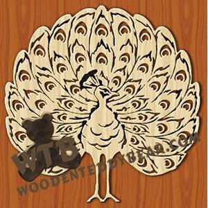Prancing Peacock fretwork scroll saw pattern |The Wooden Teddy Bear