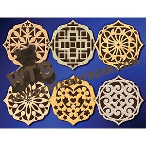 Trivet Set #3 fretwork scroll saw pattern |The Wooden Teddy Bear
