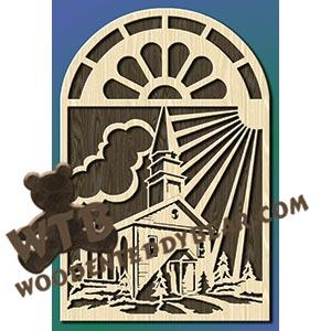 Stained Glass Window Church fretwork scroll saw pattern |The Wooden Teddy Bear