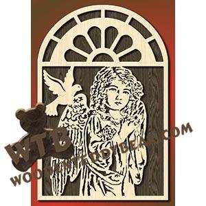 Stained Glass Window Girl Angel fretwork scroll saw pattern |The Wooden Teddy Bear