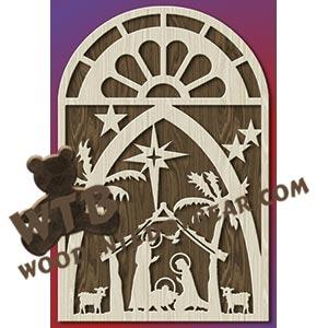 Stained Glass Window Nativity fretwork scroll saw pattern |The Wooden Teddy Bear