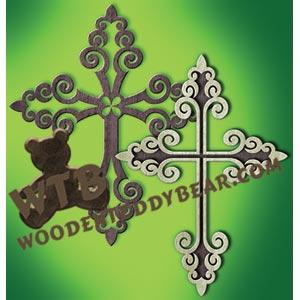 Swirl End Crosses fretwork scroll saw pattern |The Wooden Teddy Bear