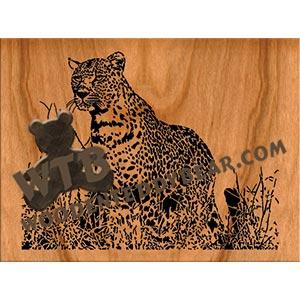 Leopard in Grass Advanced fretwork scroll saw pattern |The Wooden Teddy Bear