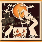 Witch & Black Cat fretwork scroll saw pattern |The Wooden Teddy Bear