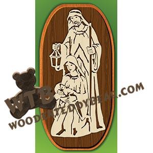 Nativity on Double Backing fretwork scroll saw pattern |The Wooden Teddy Bear