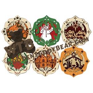 Christmas Layered Scene Set fretwork scroll saw pattern |The Wooden Teddy Bear