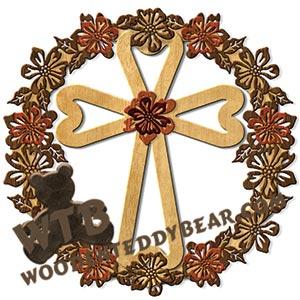 Cross Wreath #3 fretwork scroll saw pattern |The Wooden Teddy Bear