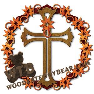 Cross Wreath #5 fretwork scroll saw pattern |The Wooden Teddy Bear