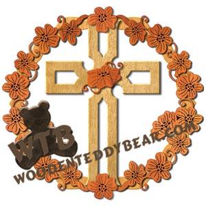Cross Wreath #6 fretwork scroll saw pattern |The Wooden Teddy Bear
