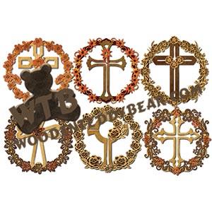 Cross Wreath Set fretwork scroll saw pattern |The Wooden Teddy Bear