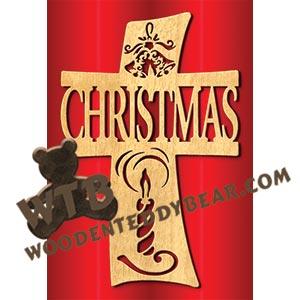 Curved Christmas Cross fretwork scroll saw pattern |The Wooden Teddy Bear