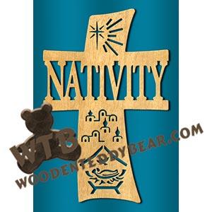Curved Nativity Cross fretwork scroll saw pattern |The Wooden Teddy Bear