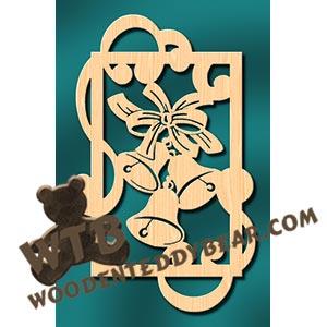 Curly Plaque with Bow & Bells #1 fretwork scroll saw pattern |The Wooden Teddy Bear