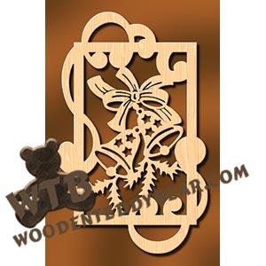 Curly Plaque with Bow & Bells #2 fretwork scroll saw pattern |The Wooden Teddy Bear