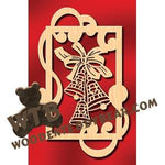 Curly Plaque with Bow & Bells #3 fretwork scroll saw pattern |The Wooden Teddy Bear