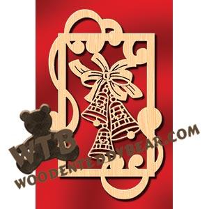 Curly Plaque with Bow & Bells #3 fretwork scroll saw pattern |The Wooden Teddy Bear