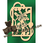 Curly Plaque with Bow & Bells #4 fretwork scroll saw pattern |The Wooden Teddy Bear