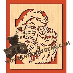 Vintage Santa Shhh fretwork scroll saw pattern |The Wooden Teddy Bear