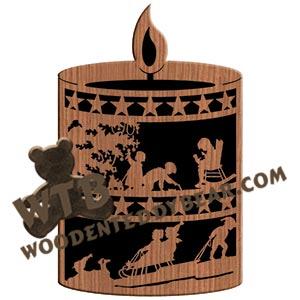 Christmas Candle #1 fretwork scroll saw pattern |The Wooden Teddy Bear