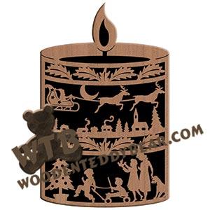 Christmas Candle #2 fretwork scroll saw pattern |The Wooden Teddy Bear