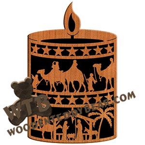 Christmas Candle #3 fretwork scroll saw pattern |The Wooden Teddy Bear