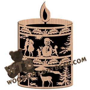 Christmas Candle #4 fretwork scroll saw pattern |The Wooden Teddy Bear