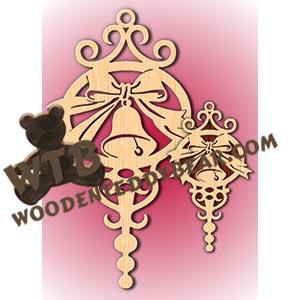 Bell & Bow Ornament & Plaque fretwork scroll saw pattern |The Wooden Teddy Bear