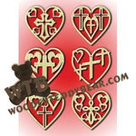 Cross & Heart Ornaments fretwork scroll saw pattern |The Wooden Teddy Bear