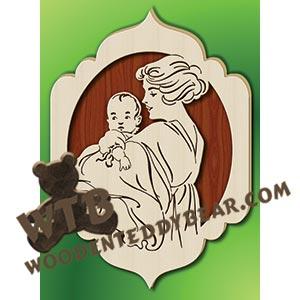 Mom & Baby Plaque fretwork scroll saw pattern |The Wooden Teddy Bear