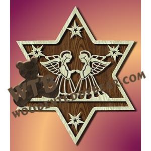 Angels in Star fretwork scroll saw pattern |The Wooden Teddy Bear