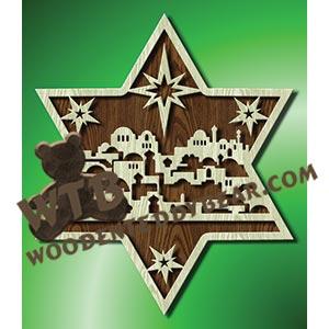 Bethlehem in Star fretwork scroll saw pattern |The Wooden Teddy Bear