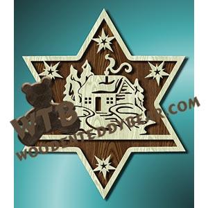 Cabin in Star fretwork scroll saw pattern |The Wooden Teddy Bear