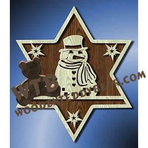Snowman in Star fretwork scroll saw pattern |The Wooden Teddy Bear