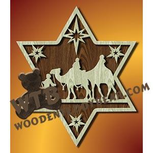 Wisemen in Star fretwork scroll saw pattern |The Wooden Teddy Bear