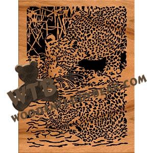 Thirsty Leopard Advanced fretwork scroll saw pattern |The Wooden Teddy Bear