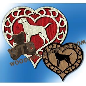 Heart with Dog Plaque & Ornament fretwork scroll saw pattern |The Wooden Teddy Bear