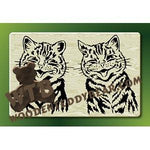 Cat Flirting fretwork scroll saw pattern |The Wooden Teddy Bear